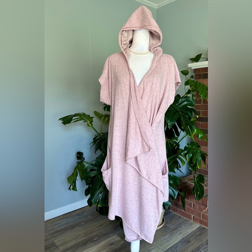 #20) Light pink/purple Long Hoodie Wrap Style Cardigan Super cute and Cozy